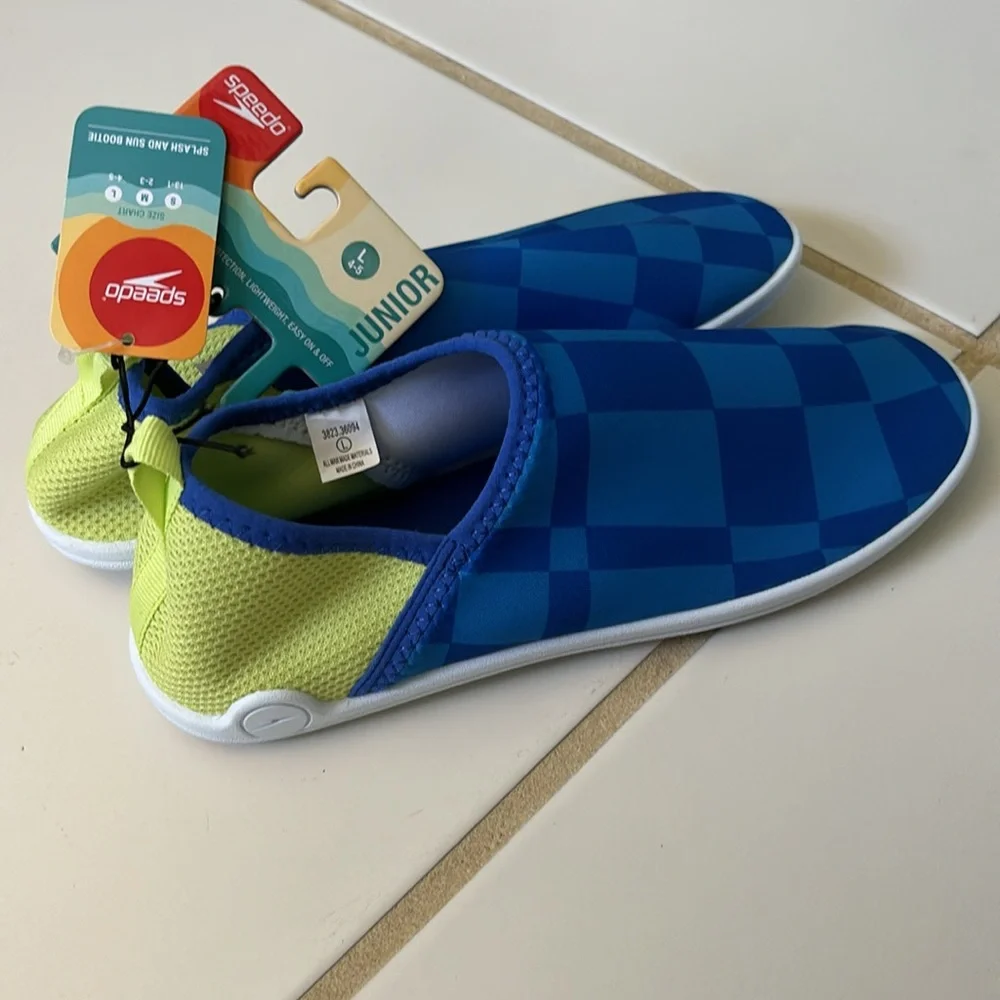 Speedo Kids Junior Watershoes Size Large 4/5 Blue Green NWT